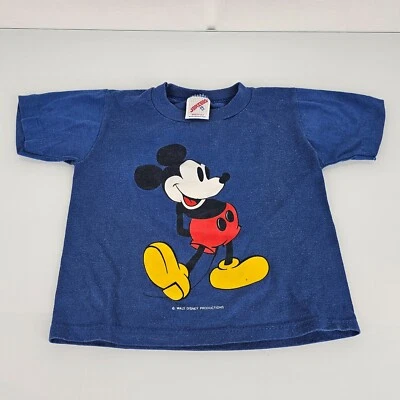 Camiseta De Colección Jerzees Mickey Mouse Walt Disney Hecha en EE. UU. Puntada Única Azul XS 2-4 Foto 1 de 4