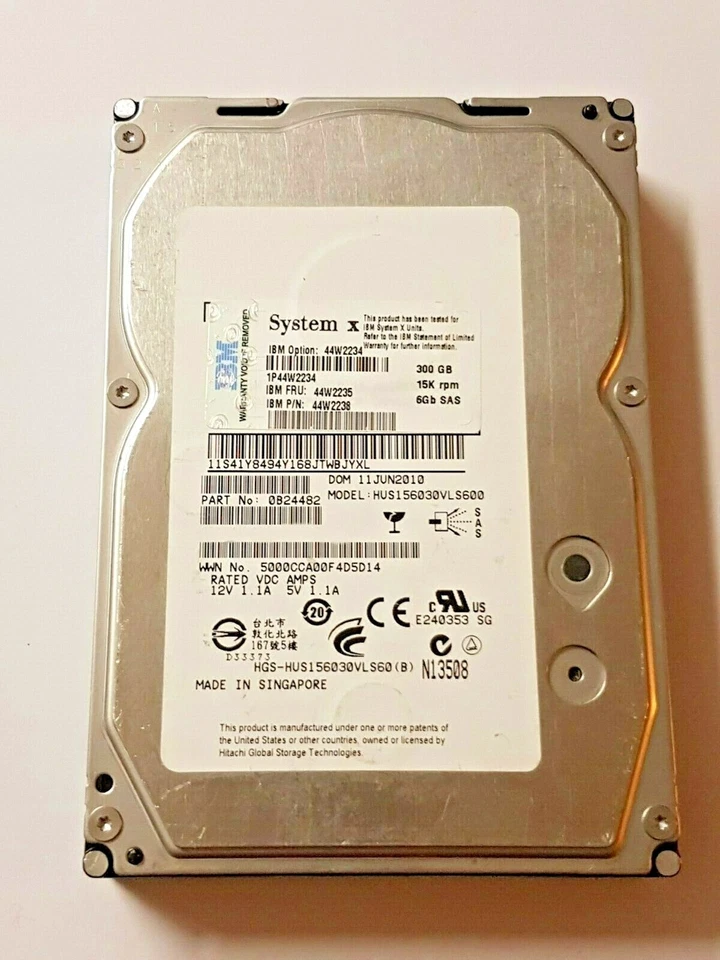 300 GB SAS IBM System X 44W2234 HUS156030VLS600 15K RPM 3.5 " Internal Hard - Image 1 of 1