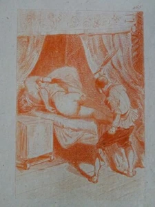 Ecole FRANCAISE XIX GRAVURE SANGUINE SCENE EROTIQUE CURIOSA PERIODE RENAISSANCE² - Imagen 1 de 3