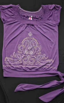 Heart Soul Mujer Años 70 Inspirado Púrpura Top Talla L Foto 1 de 4