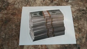 MONEY STACK cool vinyl stickers!  For the go-getters!!!  3.3 x 3.0 - Picture 1 of 1