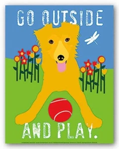 IMPRESIÓN ARTÍSTICA Go Out Outside And Play por Ginger Oliphant Imagen Tamaño 11" x 14" - Imagen 1 de 1