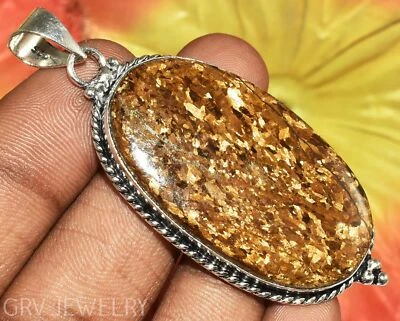 Colgante étnico de piedras preciosas de bronce enchapado en plata 925 u462-A113 Foto 1 de 4