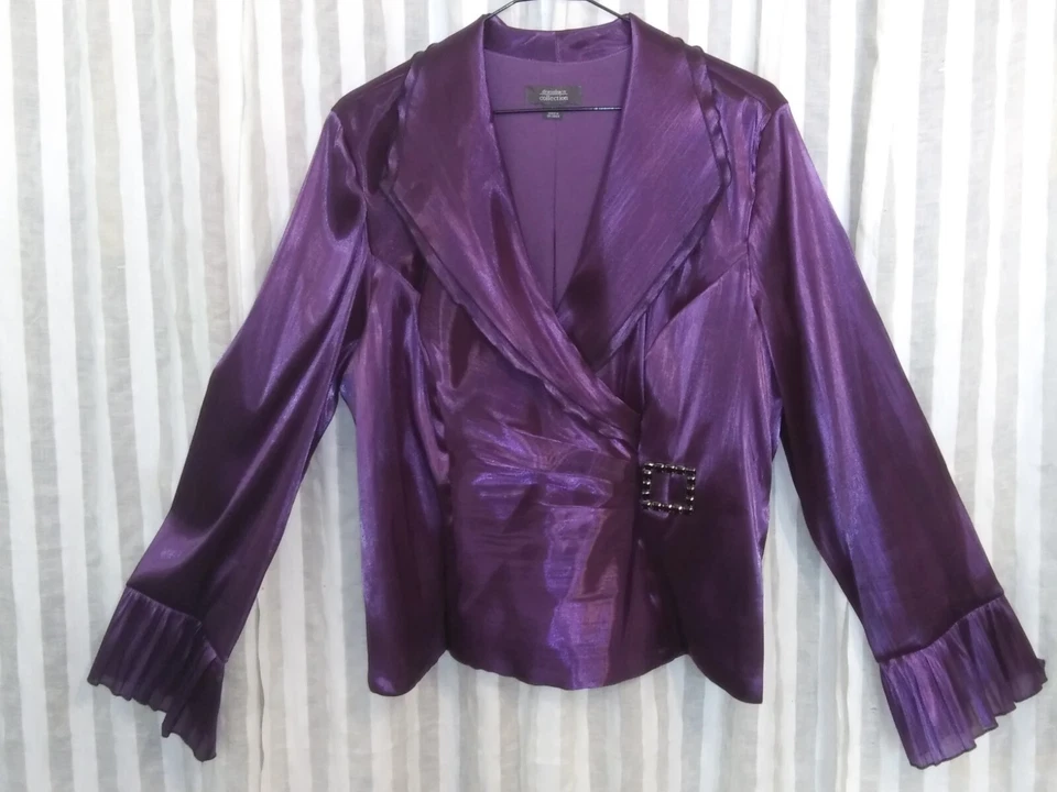 Dressbarn Women's Shimmery Size 14 Satiny Purple Blouse Top Gala Party Dressy - Изображение 1 из 4