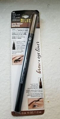 2 Milani Eye Tech Define 2 in 1 Brow & Eye Liner- 01 BLACK/NATURAL TAUPE - Image 1 of 4