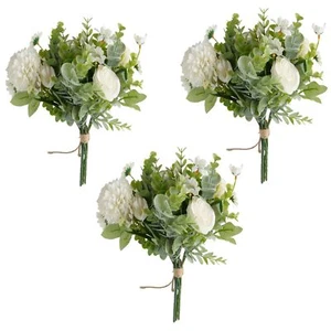 3 Pcs Bouquet Rose Artificial Fake Flowers Eucalyptus Plants Faux Silk Flower... - Picture 1 of 6