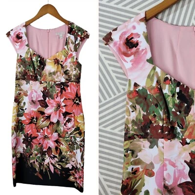 Nuevo Vestido de Fiesta DB Vaina Talla 4 Noche Floral Primavera Pascua Hasta la Rodilla Rosa Foto 1 de 4