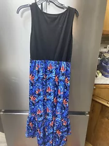 PatPat Women's Size XL Maxi Sundress Black & Floral Sleeveless Dress, NWT - Picture 1 of 6