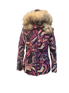 Women’s S Emilio Pucci Goose Down Puffer Jacket Coat No Hood Long Abstract Art - Picture 1 of 10