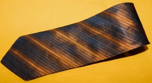 MEN'S TINO COSMA MADE IN ITALY BROWN/BEIGE STRIPED TIE - TIES - DESIGNER TIES. - Picture 1 of 3