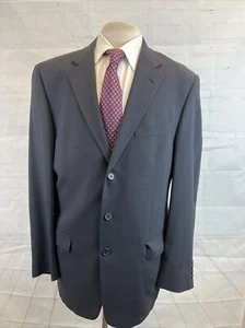VINTAGE Givenchy Men's Dark Navy Blue Solid Wool Blazer 42L $1,295 - Picture 1 of 14