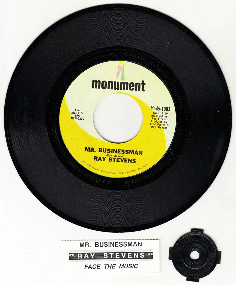 RAY STEVENS Mr. Businessman 7" 45 rpm vinyl record NEW + juke box title strip - Image 1 of 1
