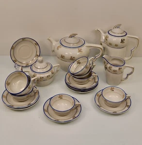 Art Deco té café Arno cazador Mongat Barcelona servicio porcelana años 30 - Imagen 1 de 11