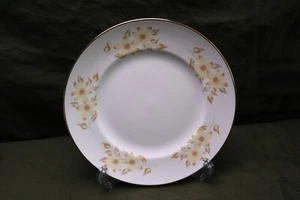 Crown Staffordshire Bone China Yellow Floral SALAD PLATE 8.2 " Gold Trim ENGLAND - Picture 1 of 4