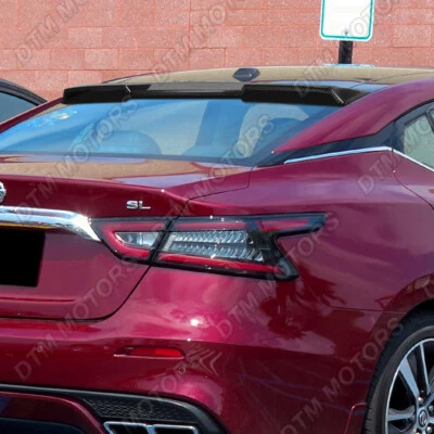 Para 16-23 Nissan Maxima spoiler de viseira de teto traseiro pintado de carbono com potência - Imagem 1 de 4