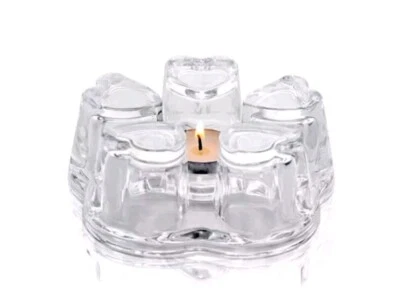 AFFINITEA TEAPOT WARMER STAND, TEA POT GLASS HEARTS WITH TEALIGHT INCLUDED, NEW  - image 1 of 4