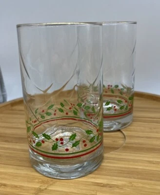 Arby's 1984 Christmas Collection Holly & Berries Green/Red Band Promo Tumbler - Image 1 of 3