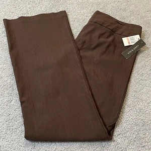 Land N Sea Women’s Flare Pants Sz 12 High Rise Brown Rayon Blend Stretch Pockets - Picture 1 of 13