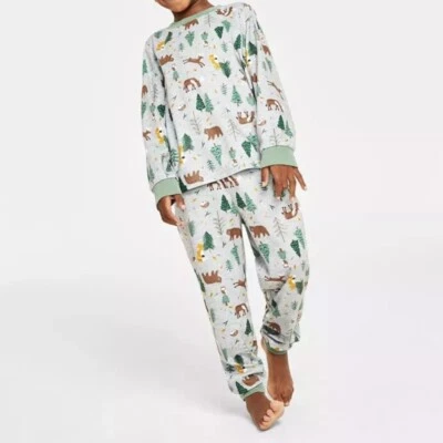 Family Pajamas Matching Forest Pajamas Set Kids L (10/12) Woodland Forest - Image 1 of 4
