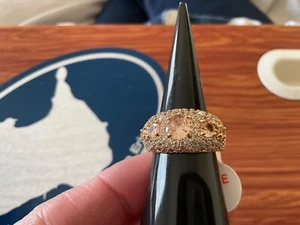 Bomb Party Ring ๐ Size 6 RG92139 Simply Speechless smokey topaz gold plated - Picture 1 of 5