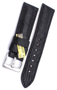 22mm /20 Louisiana ALLIGATOR BAND kompatibel Panerai Schließe made GERMANY black - Picture 1 of 2