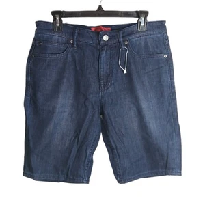 Hugo Boss Straight Fit Denim Shorts Mens 32 Dark Wash Mid Rise Bermuda Shorts - Picture 1 of 4