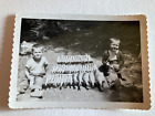 Found Photo Two Young Boys With Large Fishing Haul, Vintage Photograph 1956
