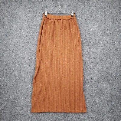 Falda Free People Mujer XS Extra Pequeña Naranja FP Playa a Noche Midi Tejido Acanalado Foto 1 de 4