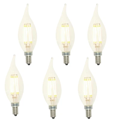 Westinghouse 52640, 4W Candelabra Base Dimmable Filament LED Lamp, Box Of 6 - Image 1 of 3