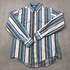 Vintage Wrangler Shirt Erwachsene Größe 16-35 geknöpft gestreift Denim Western Cowboy