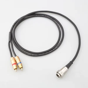 Naim Audio 5 Pin Din Twist Lock to 2 x RCA Stereo Silver Plated Phono Lead Cable - Picture 1 of 9