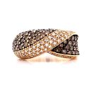 Levian 14Kt Rose Gold Chocolate & White Diamond Band 2.00Ct Size 6.75, 7.7 Grams