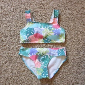 Nuevo sin etiquetas Traje de baño bikini Art Class mediano 7/8 azul verde tropical 2 piezas - Imagen 1 de 2