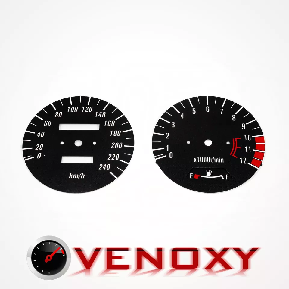 Kawasaki Zephyr ZR 750 1991-1998 KM/H Replacement Black Gauge Faces - Image 1 of 1