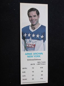 1970-71 Dad's Cookies Hockey Card - Arnie Brown - New York Rangers (NM)