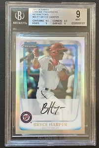 Refractor Bryce Harper BGS 9 2011 BOWMAN CROMADO #BCP1 1er prospecto/799 - Imagen 1 de 4