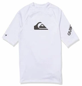 Quiksilver Boys' Big Time Short Sleeve Youth Rashguard Surf Shirt White XL/16 - Bild 1 von 4