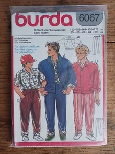 NEW Vintage BURDA Sewing Pattern Jacket Coat Kids Pants Girls Boys 1980s 6067 - Picture 1 of 2