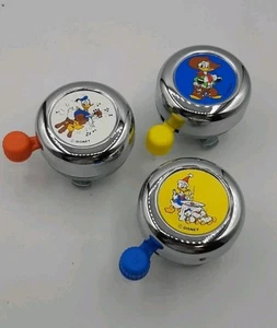 3 Vintage Donald Duck Bicycle Bells Like New Working Estate Sale Collection - Picture 1 of 6