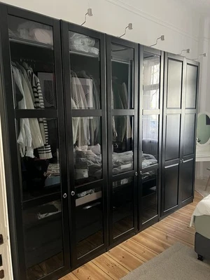Ikea Pax Kleiderschrank, Schwarz, 3 Meter Lang, Gebraucht - Bild 1 von 4