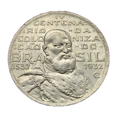 1932 Brazil 2000 Reis Silver Coin João III Km532 AU-FDC - Image 1 of 2