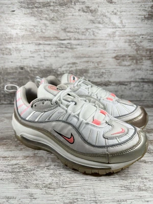 Women's Nike Air Max 98 White/Lava Glow/Orewood Brown Sneakers Sz 7.5 Athletic - Image 1 of 4