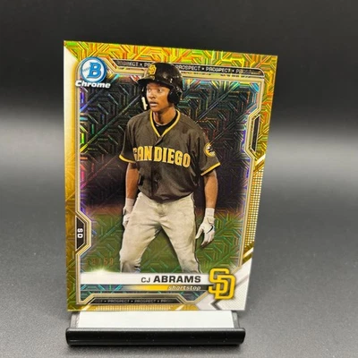 2021 Bowman Chrome #BCP-227 CJ Abrams Gold Mojo /50 San Diego Padres - Image 1 of 2