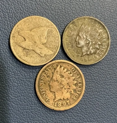 US Coin Collection - 1858 Flying Eagle Cent & Indian Head Cent - Image 1 of 2