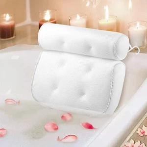 Bath Pillow Non Slip Comfortable Bathtub Headrest Cushion Soft Support - Picture 1 of 9
