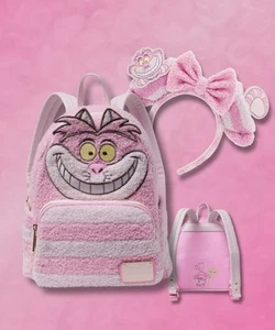 2025 Disney Parks Cheshire Alice im Wunderland Pastell Loungefly Rucksack & Ohren - Bild 1 von 7