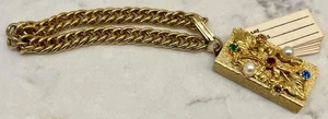 Vintage Jeweled Miniature Address Book Bracelet - Picture 1 of 3