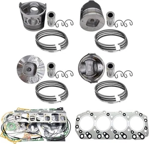 4PCS D201 Piston + Piston Rings STD With Full Gasket Kit For Isuzu D201 2.2DI - Picture 1 of 7