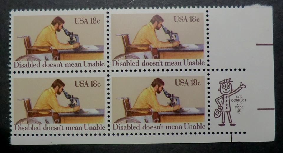 1925 MNH 1981 18c International Disabled Year ZB handicapped Easter Seals work - Image 1 of 1