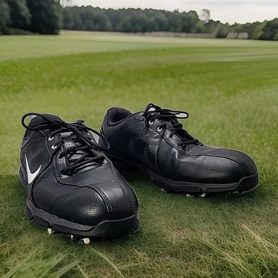 Zapatos de golf Nike Durasport III negros/blancos para hombre talla 10 tacos plantillas cómodas  Foto 1 de 4
